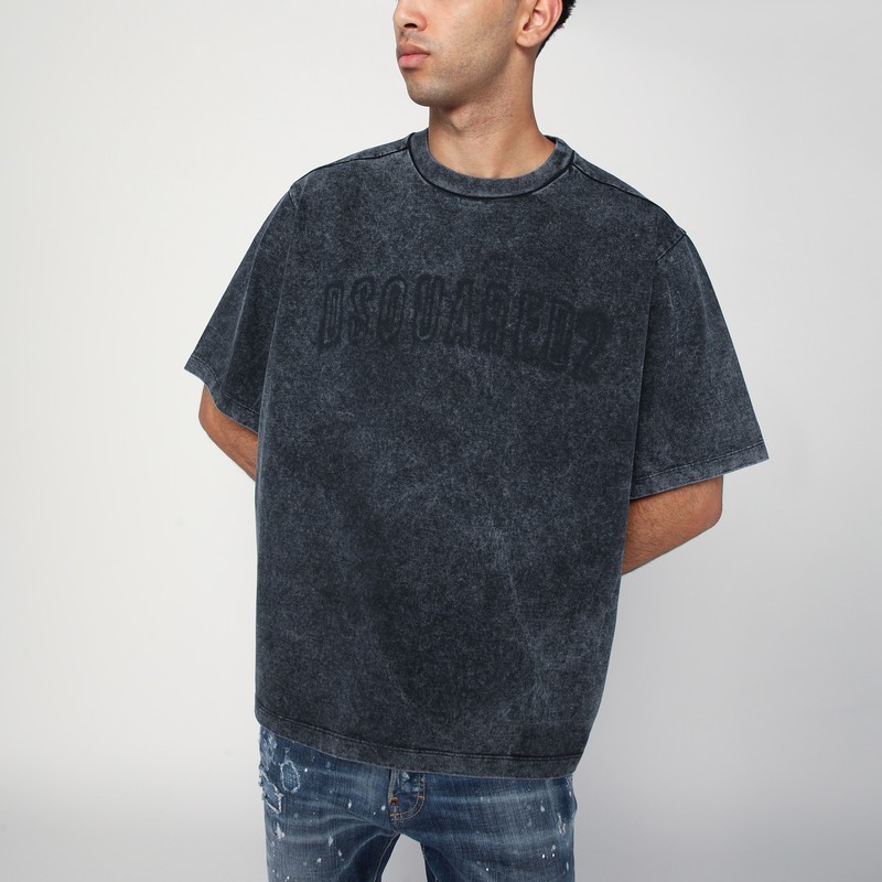 【関税&送料込】Dsquared2 Washed Grey T-Shirt With Logo