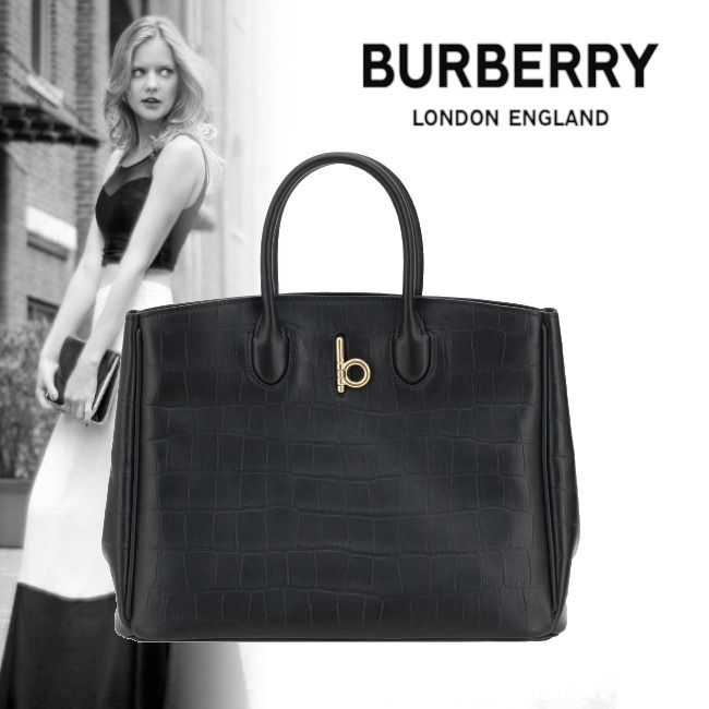 正規店買付【Burberry】レザー ブラック ハンドバッグ