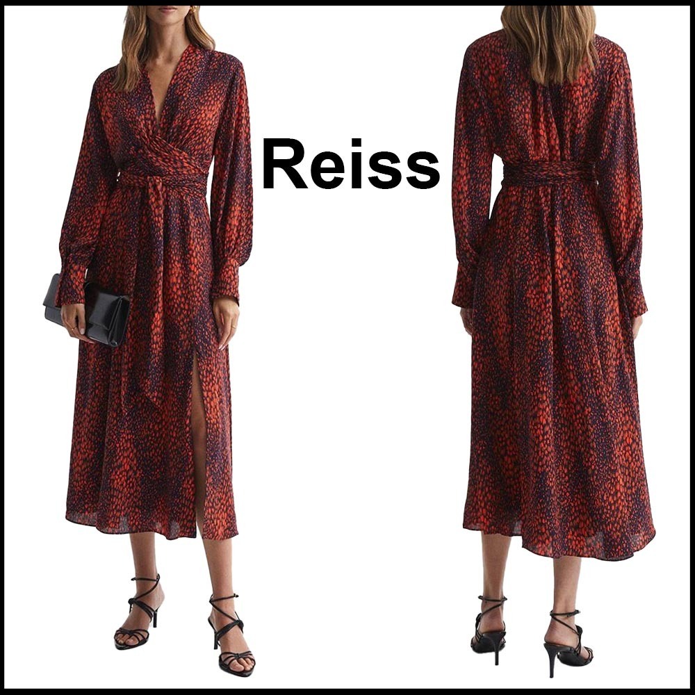 REISS★Red Maya アニマルプリント ミディドレス