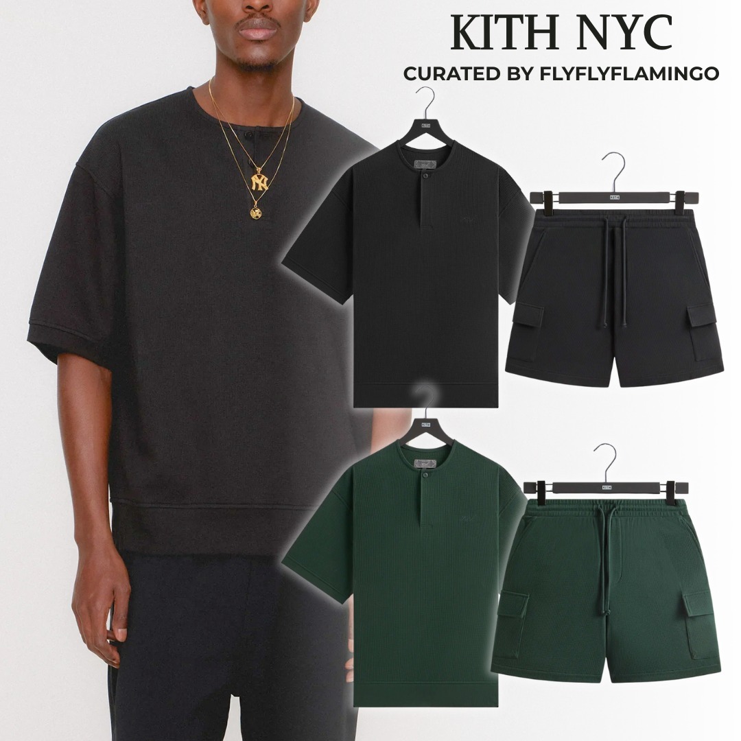 【KITH NYC】マイクロワッフル 半袖シャツ&カーゴショートパンツ