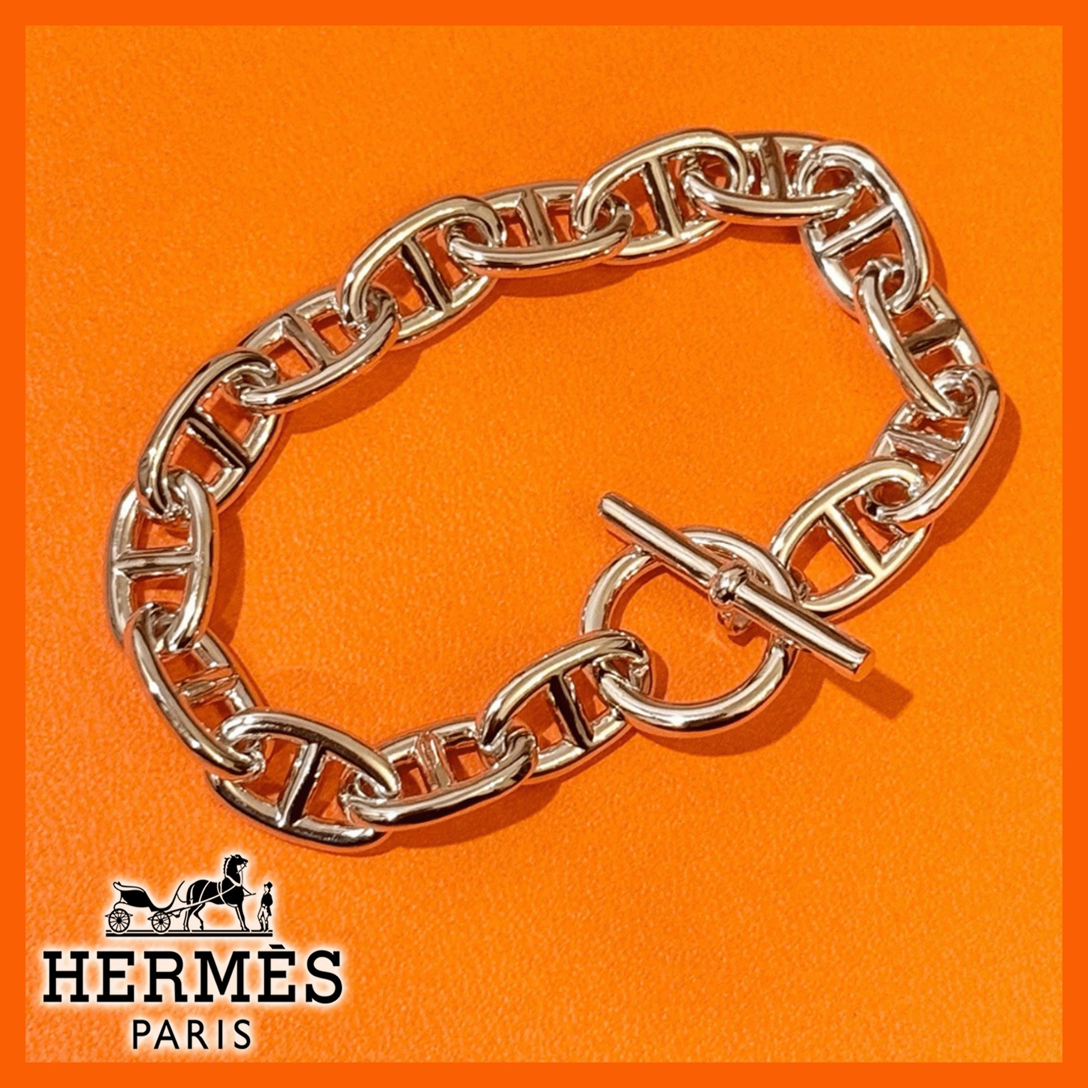 スタイルを選ばない【HERMES】シェーヌダンクルブレスレットGM