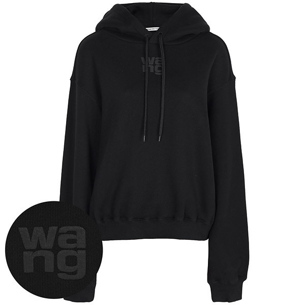 Tシャツ・カットソー ALEXANDER WANG 24FW Black Logo Hoodie 4CC3242101 001