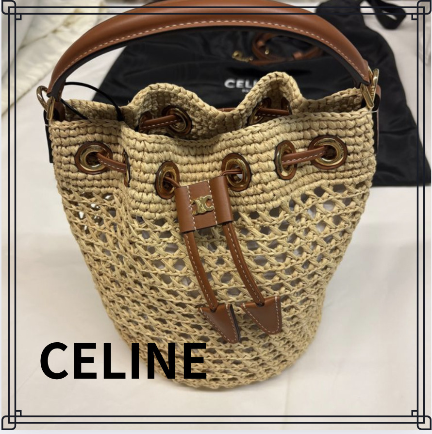 25FW 夏に大活躍 ラフィア【CELINE】ティーン クララ バッグ