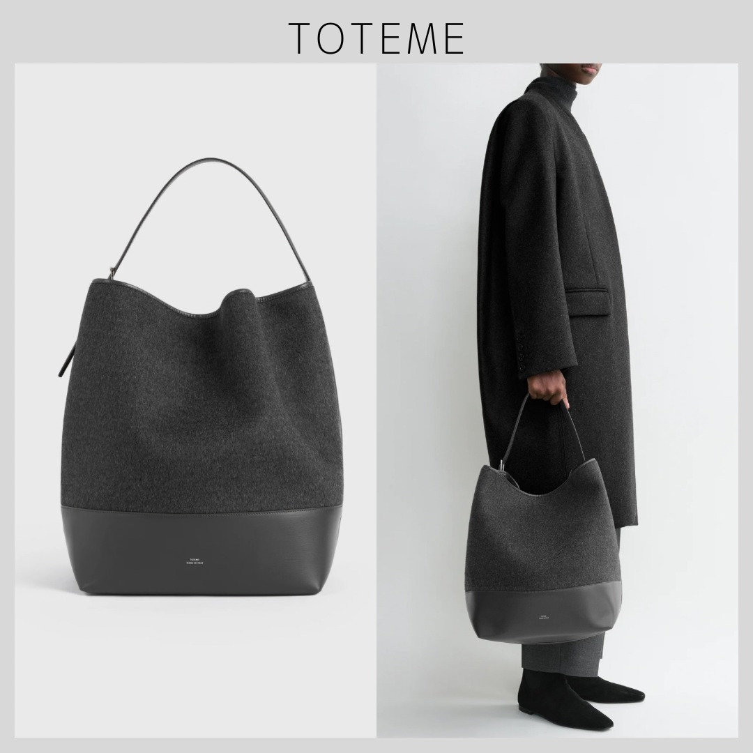 【TOTEME】ベルトダブルトート グレー 大人エレガント 上品