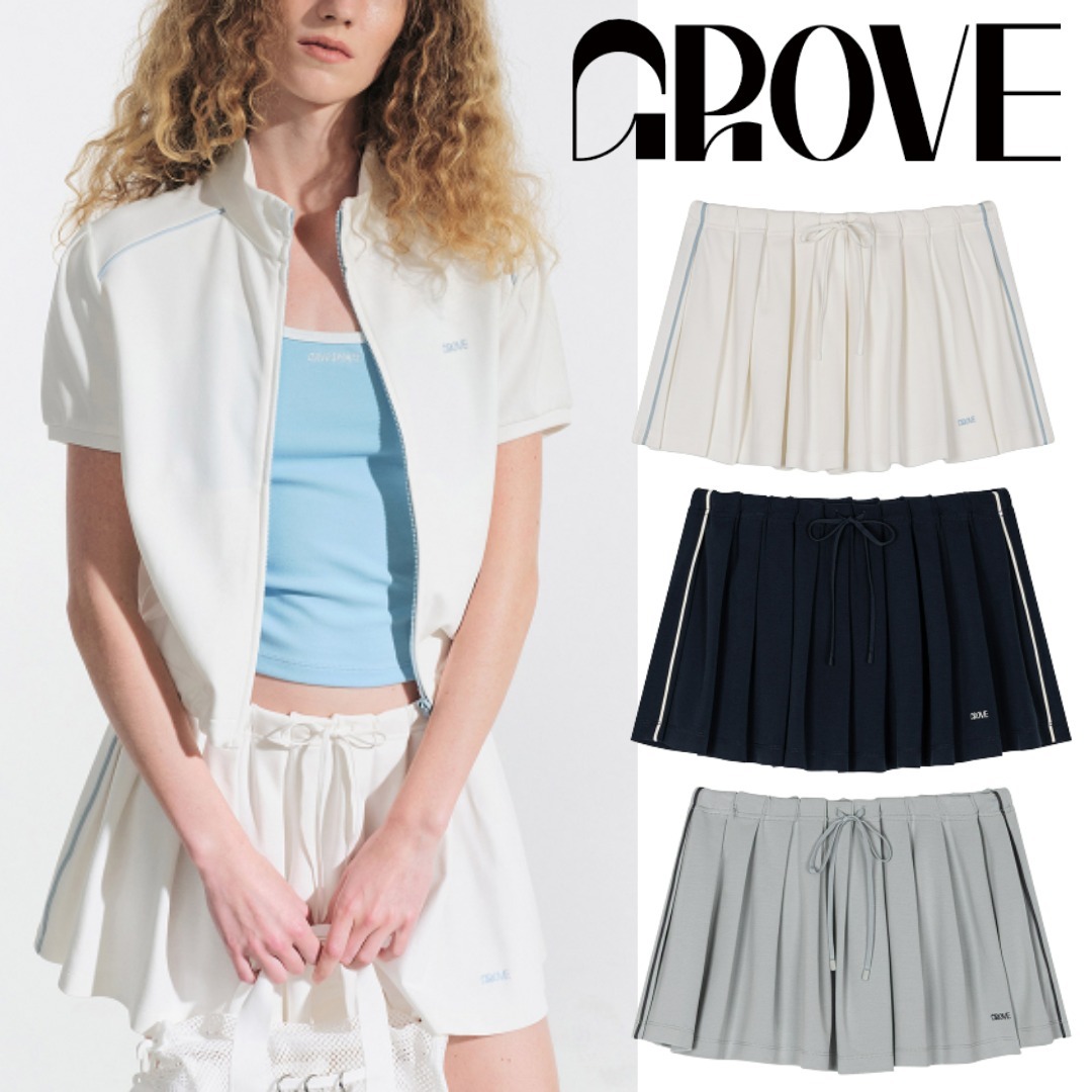 ミニスカート GROVE 25hs MIST PLEATS SKIRT