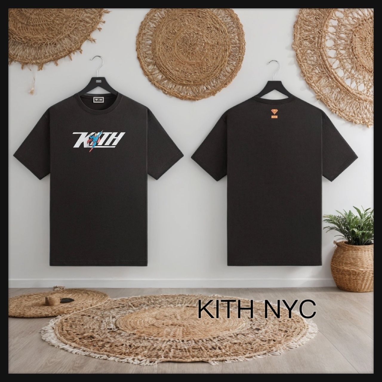 【KITH NYC】Kith Superman Flight ヴィンテージ Tシャツ 綿 黒