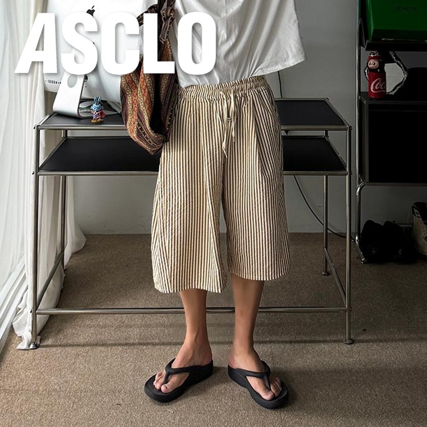 ショートパンツ ASCLO Rainy Stripe Bermuda Pants (2color)