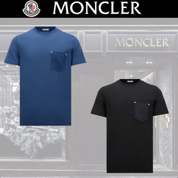 25SS 新作 MONCLER ポケット付きコットン＆デニムTシャツ