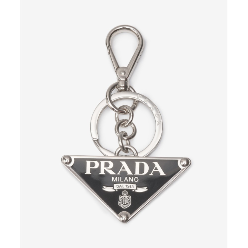 ★PRADA★ Black Triangle Logo Keyring Black 2PS05766AF0002 2