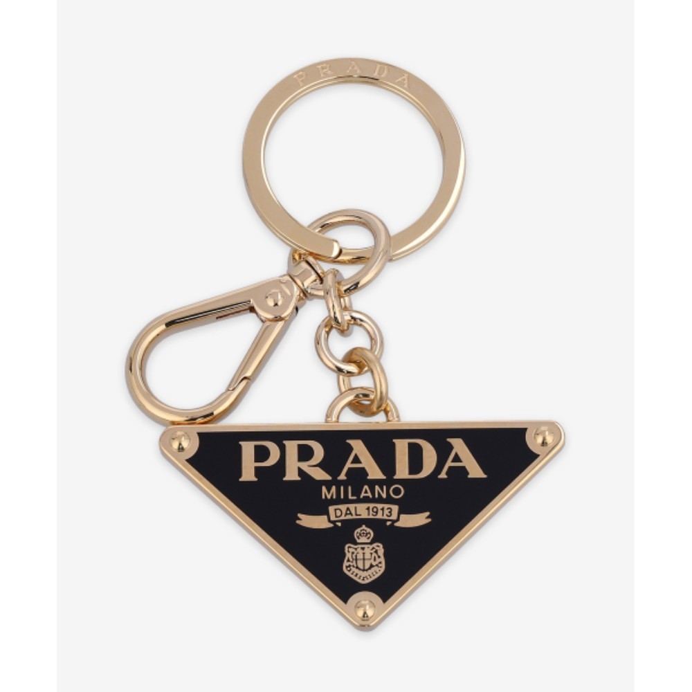 ★PRADA★ Triangle Logo Keyring Gold Black 1PS05766AF019F 1P