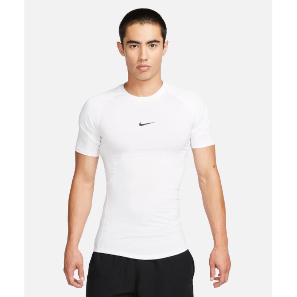 ★ Nike★ Pro Dry Fit Tight Short Sleeve Fitness Top M Whit