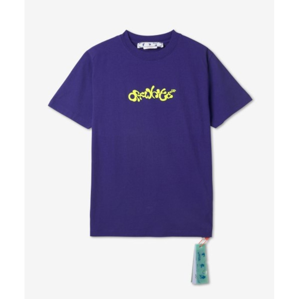 ★Off-White★ Logo Short Sleeve T-Shirt Purple OMAA027S23JER