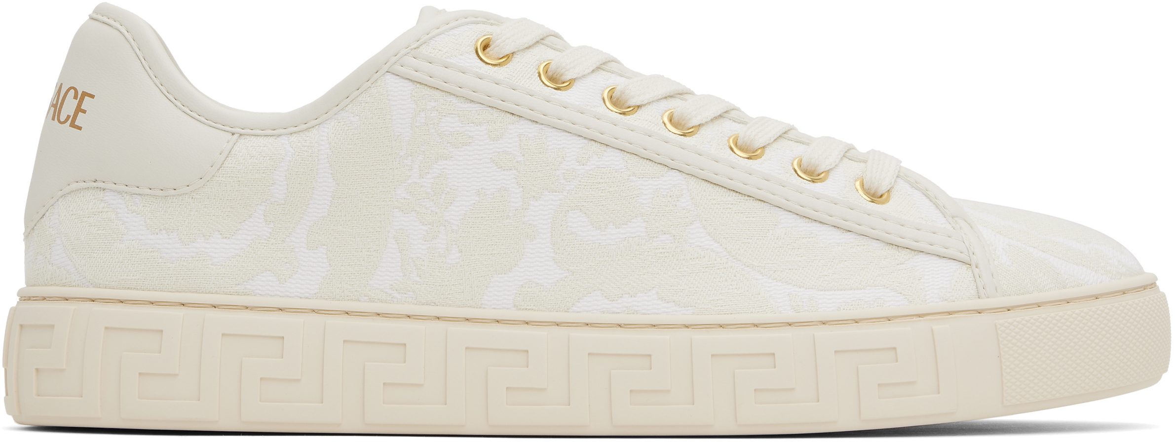 【関税込み】Versace ベージュ バロッコ グレカ スニーカー