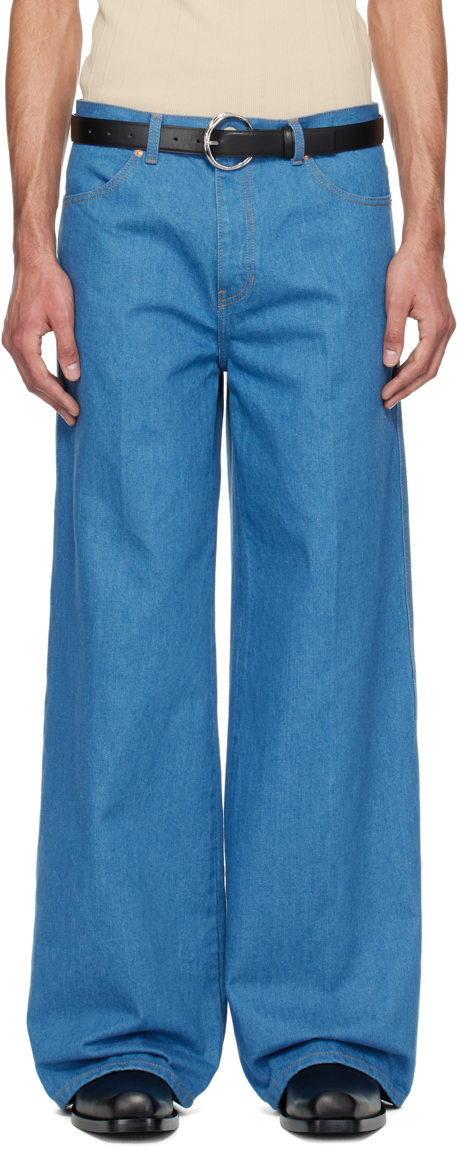 【関税込み】RECTO ブルー Flared Fit ジーンズ