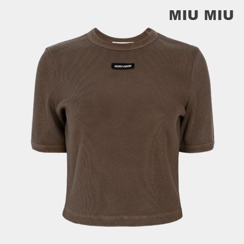 ☆MiuMiu☆ロゴパッチ クロップ Tシャツ 正規品