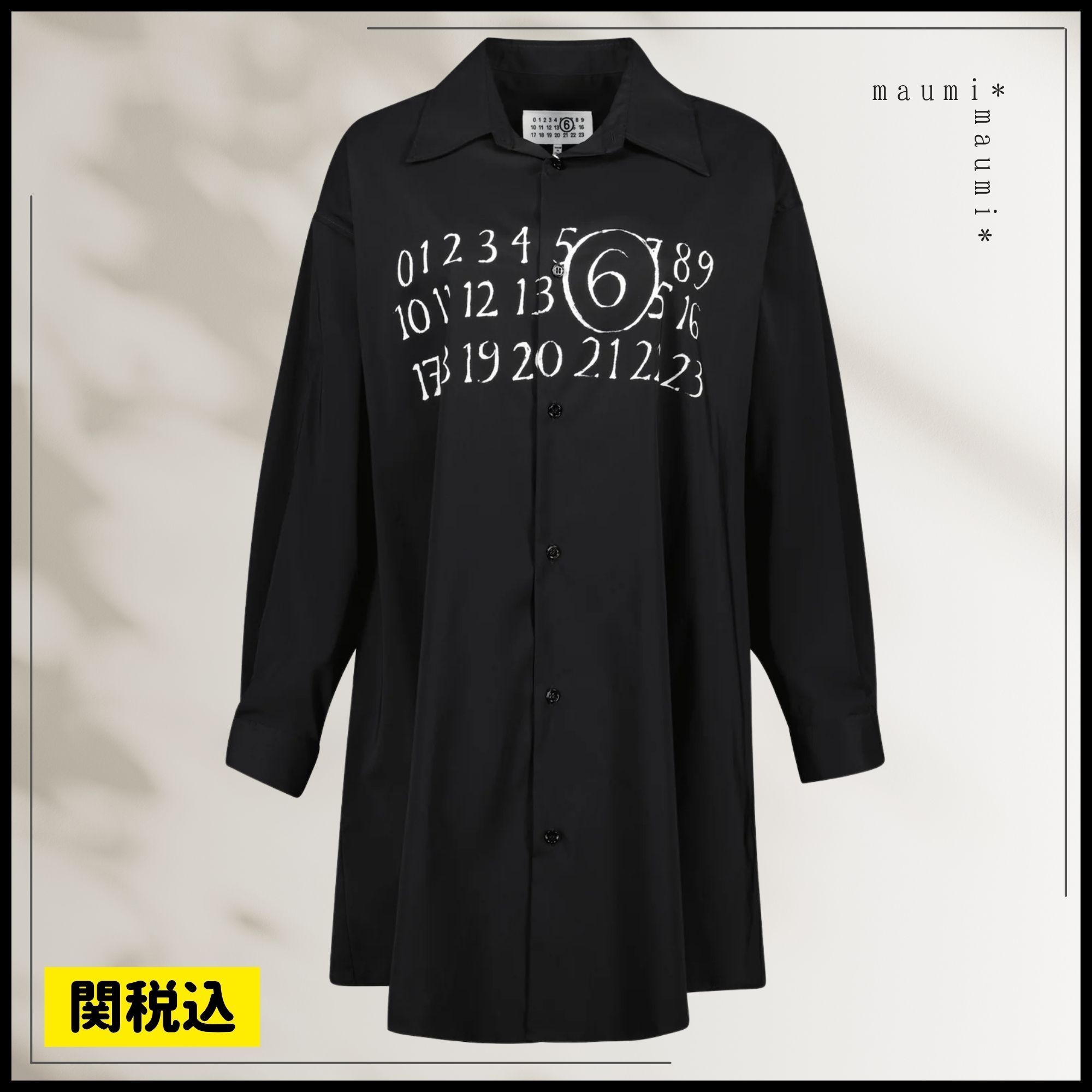 関税込み/MM6 MaisonMargielaマルジェラ ロゴ シャツワンピース