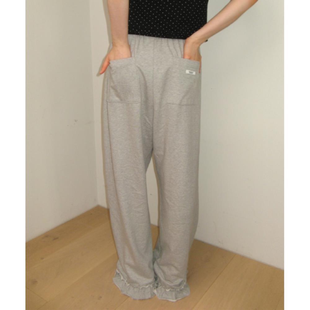 パンツ \"RONRON\" RUFFLE WRAPOVER PANTS MELANGE GREY RR25BPT4242MG