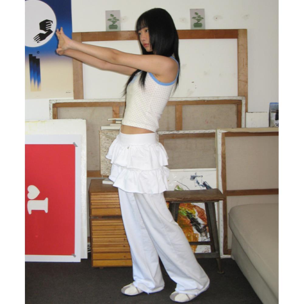パンツ \"RONRON\" CANCAN RUFFLE LAYERED PANTSKIRT WHITE RR25BPS3751WH