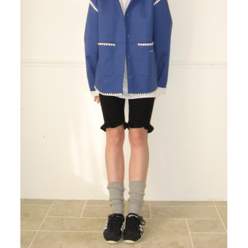 ショートパンツ \"RONRON\" FRILL SHORT BIKER PANTS BLACK RR25APT4516BK
