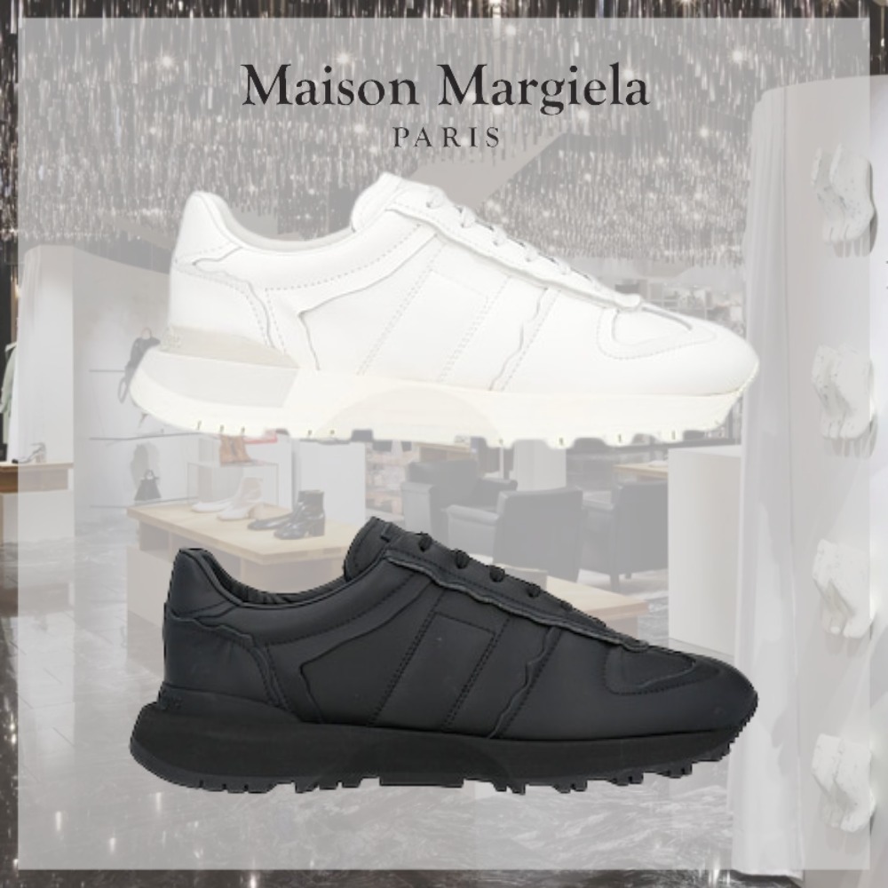 Maison Margiela* マルジェラ ロゴ レザー チャンキースニーカー