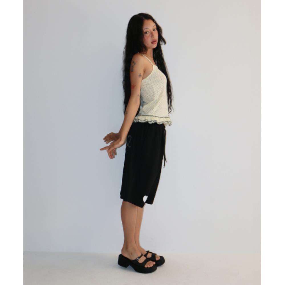 ショートパンツ \"RONRON\" HEART POINT BERMUDA TRAINING HALF PANTS BLACK RR25B
