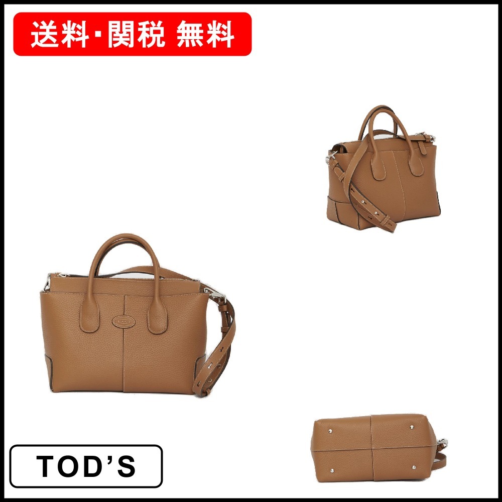 【TODS】ロゴ エンボス ジップ スモール トート バッグ☆SALE中