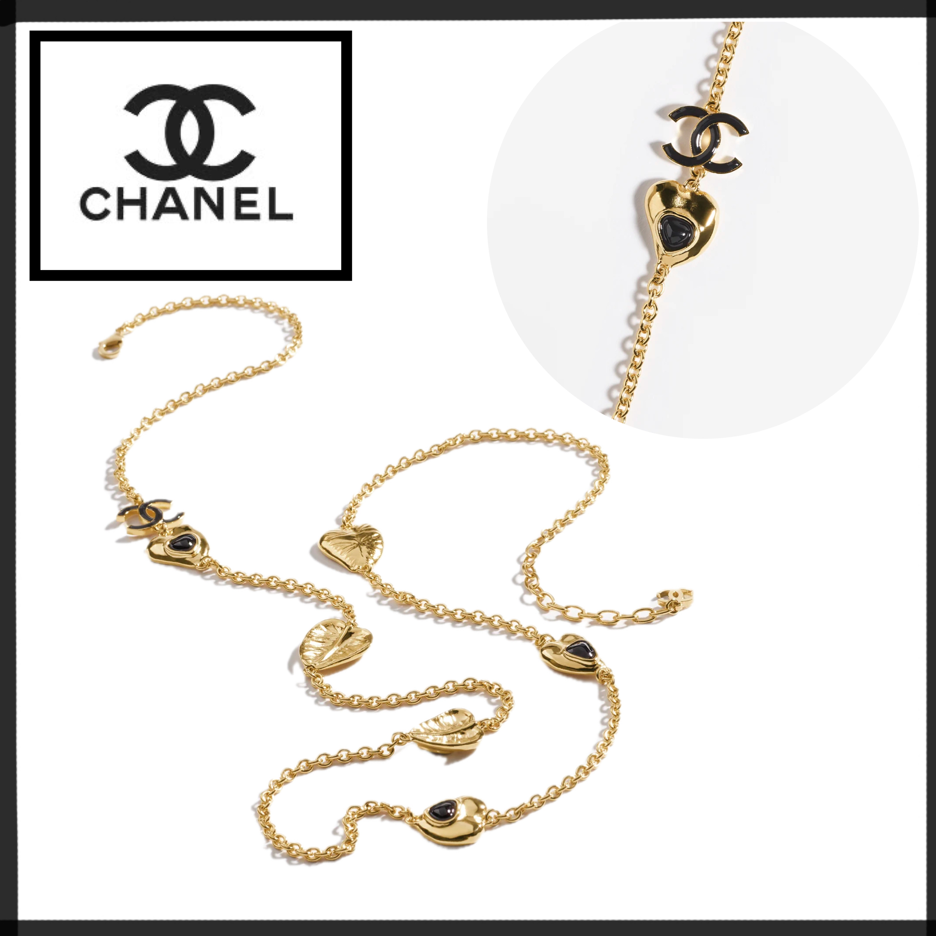 話題沸騰♡【CHANEL】上品ハート×CCロゴ♪ロングチェーン