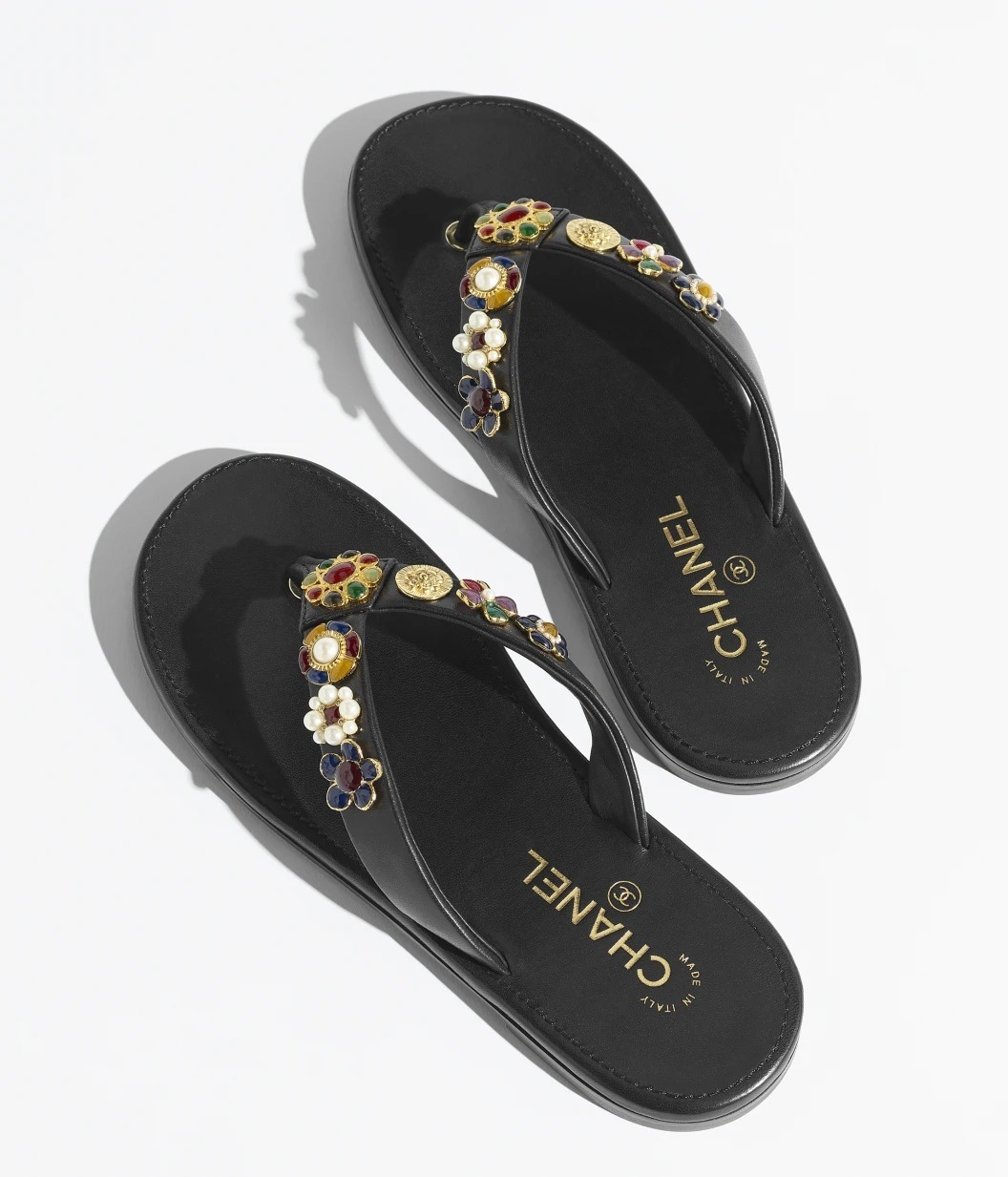 【CHANEL】ビーチサンダル ラムスキン & メタル  ブラック