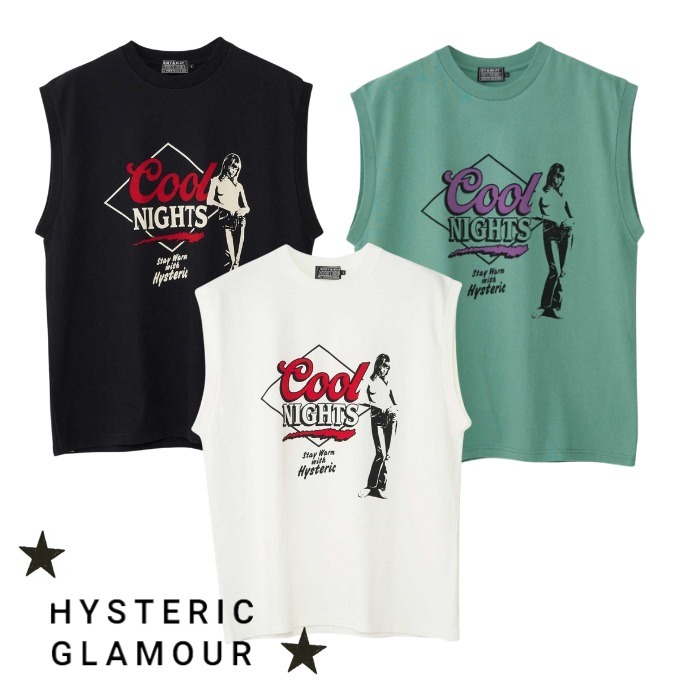 【HYSTERIC GLAMOUR】COOL NIGHTS ノースリーブTシャツ