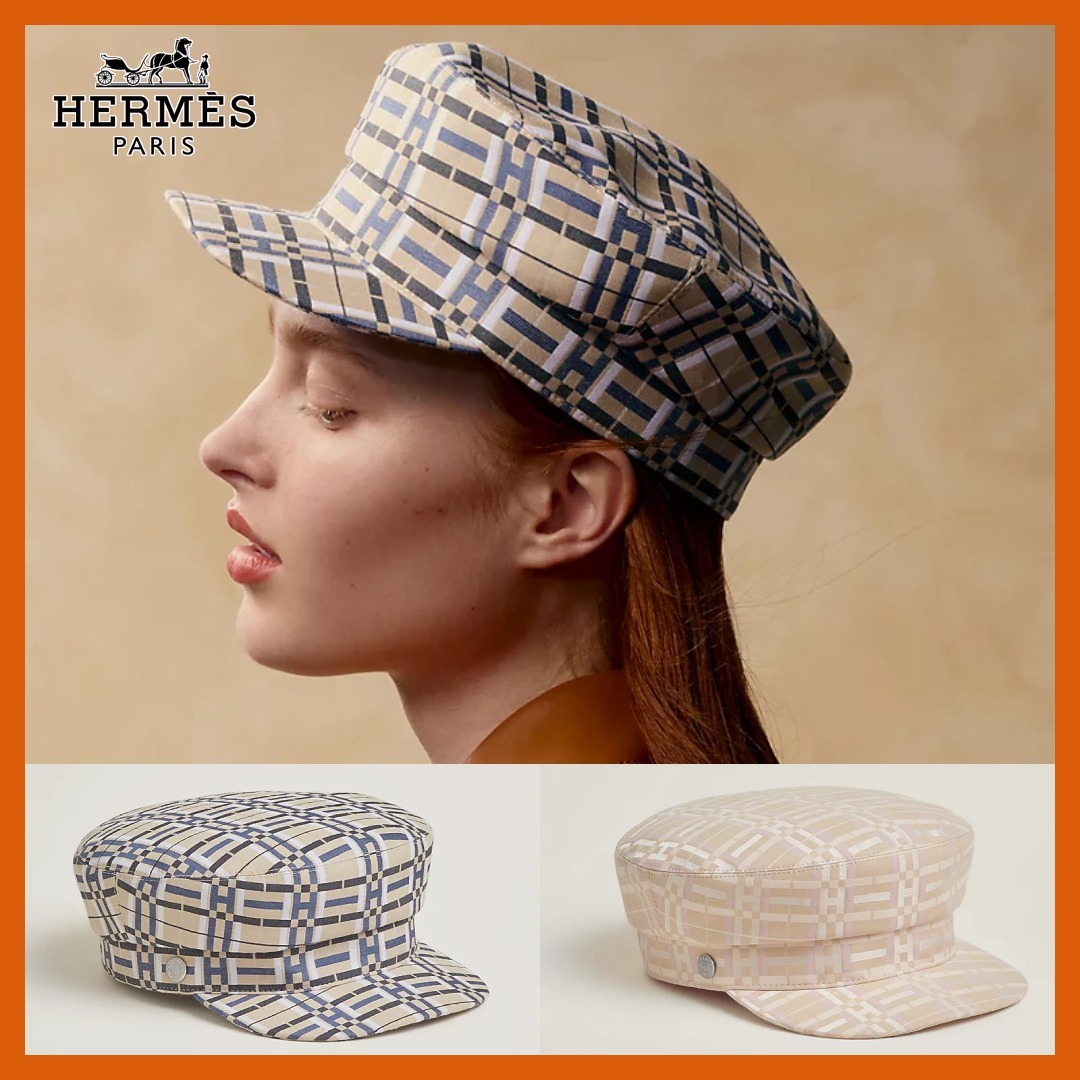 控えめな柄とカラーが上品 【HERMES】キャスケット