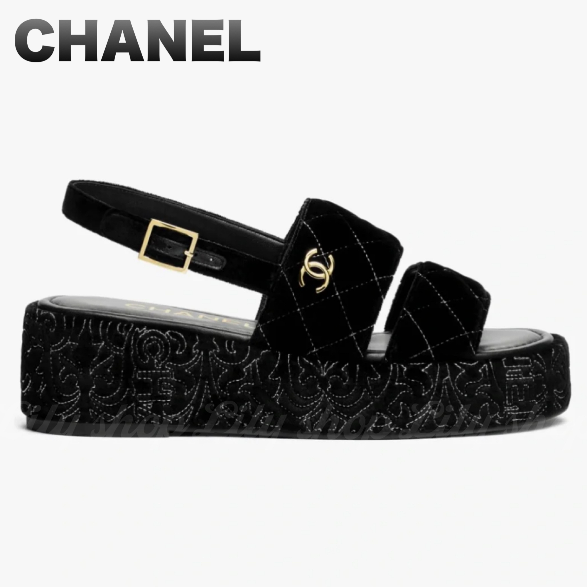 人気の厚底で魅力UP♡CHANEL サンダル