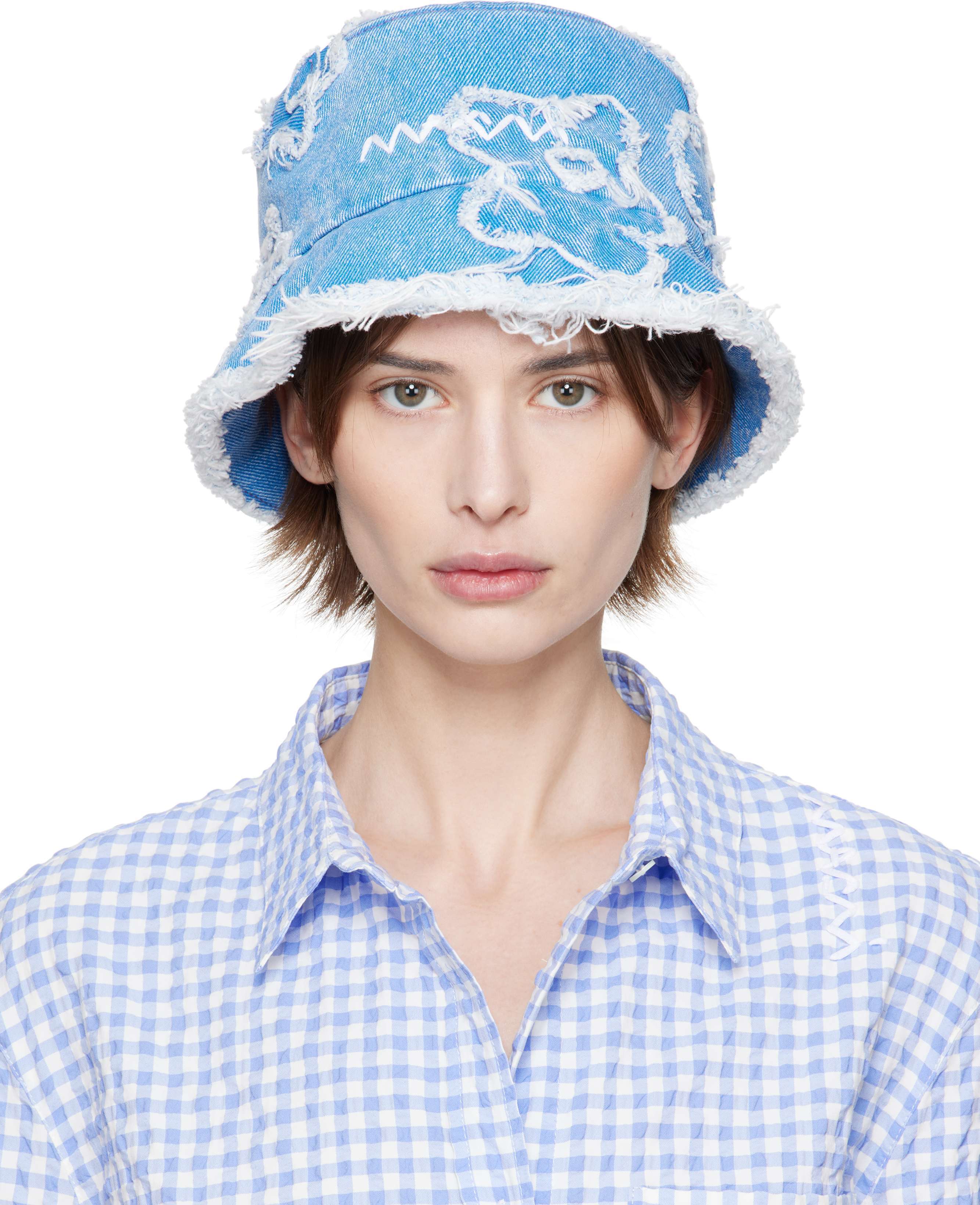 【関税込み】Marni ブルー パッチ デニム バケットハット