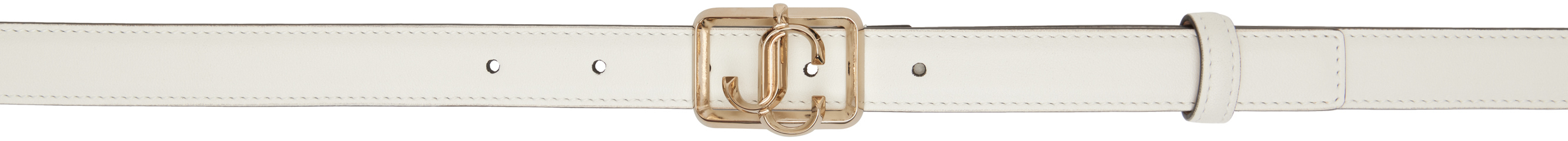 【関税込み】Jimmy Choo オフホワイト 'JC' Square ベルト