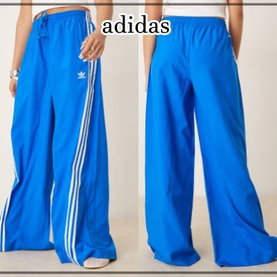 【adidas】オーバーサイズ トラックパンツ ブルー※送関込