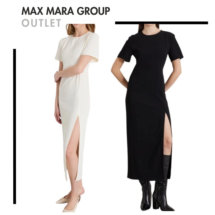 MAXMARA アウトレット●1PATTOエンヴェールサテンフィットドレス