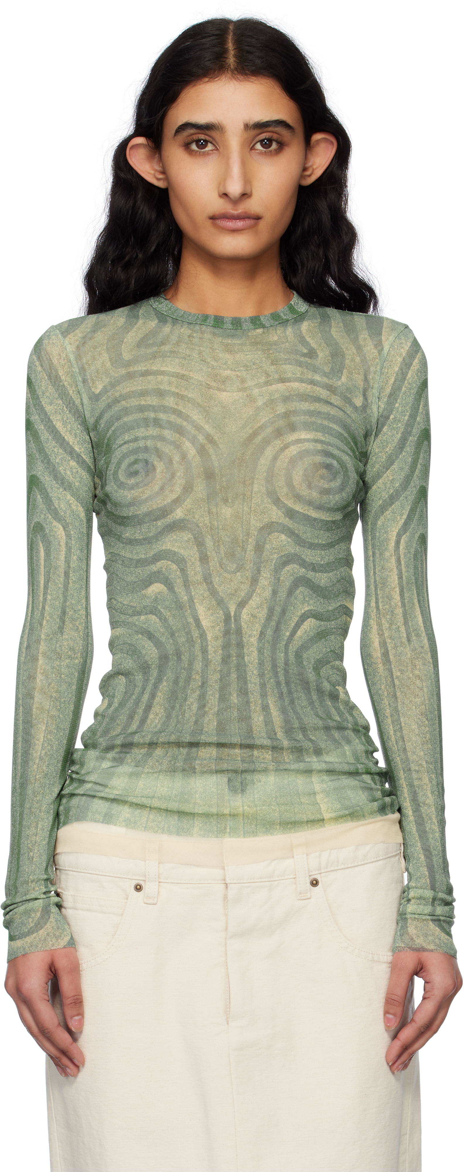 【関税込み】Jean Paul Gaultier ブルー 'The Spirale' トップス