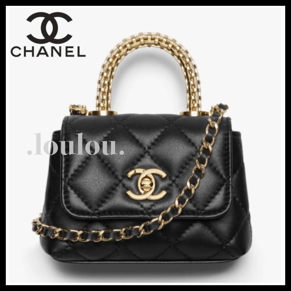 【煌びやかなゴールドハンドル☆】CHANEL ココハンドル 14.5㎝