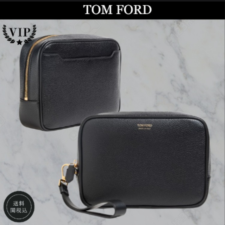 VIP価格☆【TOM FORD】ペブルドレザー ポーチ クラッチバッグ