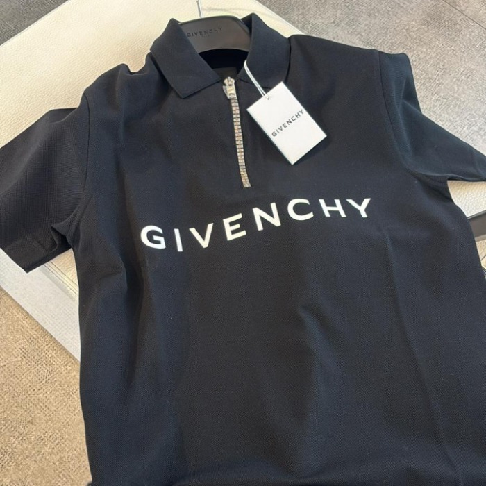 新品★GIVENCHY★ロゴ ハーフジップ ポロシャツ 黒