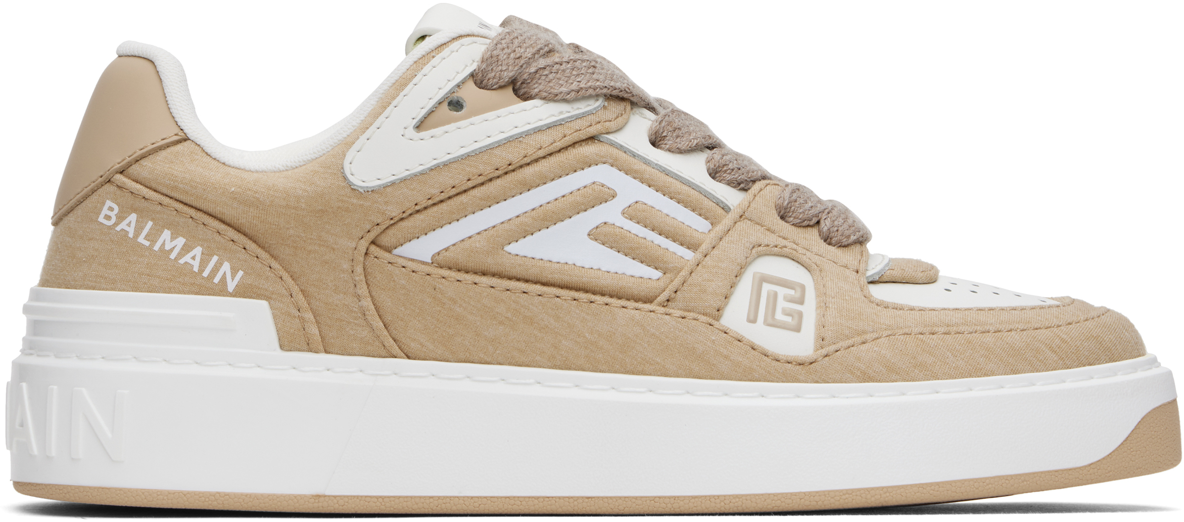 【関税込み】Balmain タン B-Court Skate スニーカー
