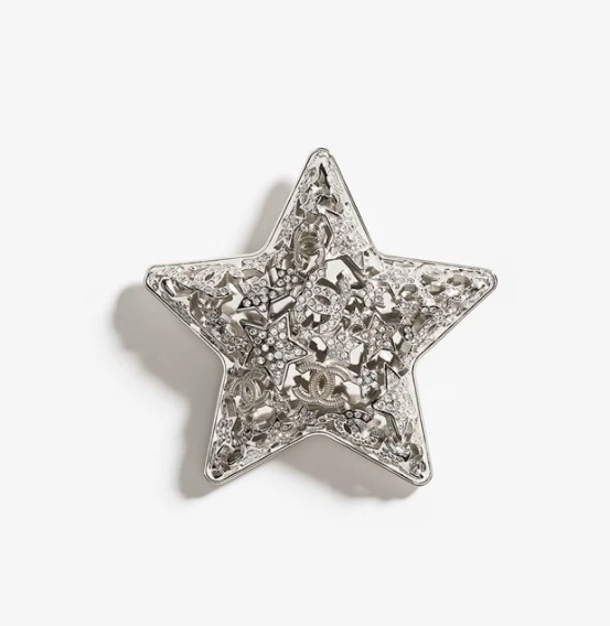 《煌めくスターがかわいい♪》CHANEL ブローチ CCロゴ