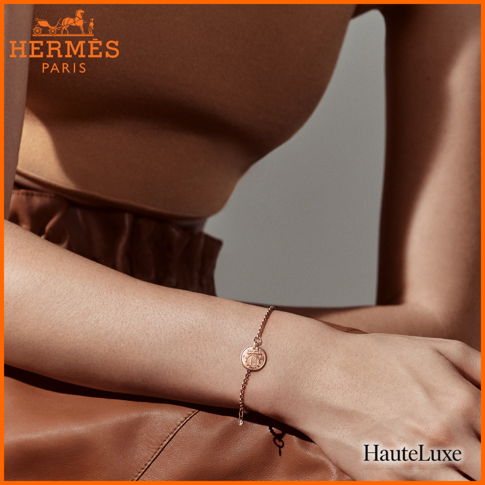 ◆一粒ダイヤ×紋章◆【HERMES】ブレスレット エクスリブリスPM