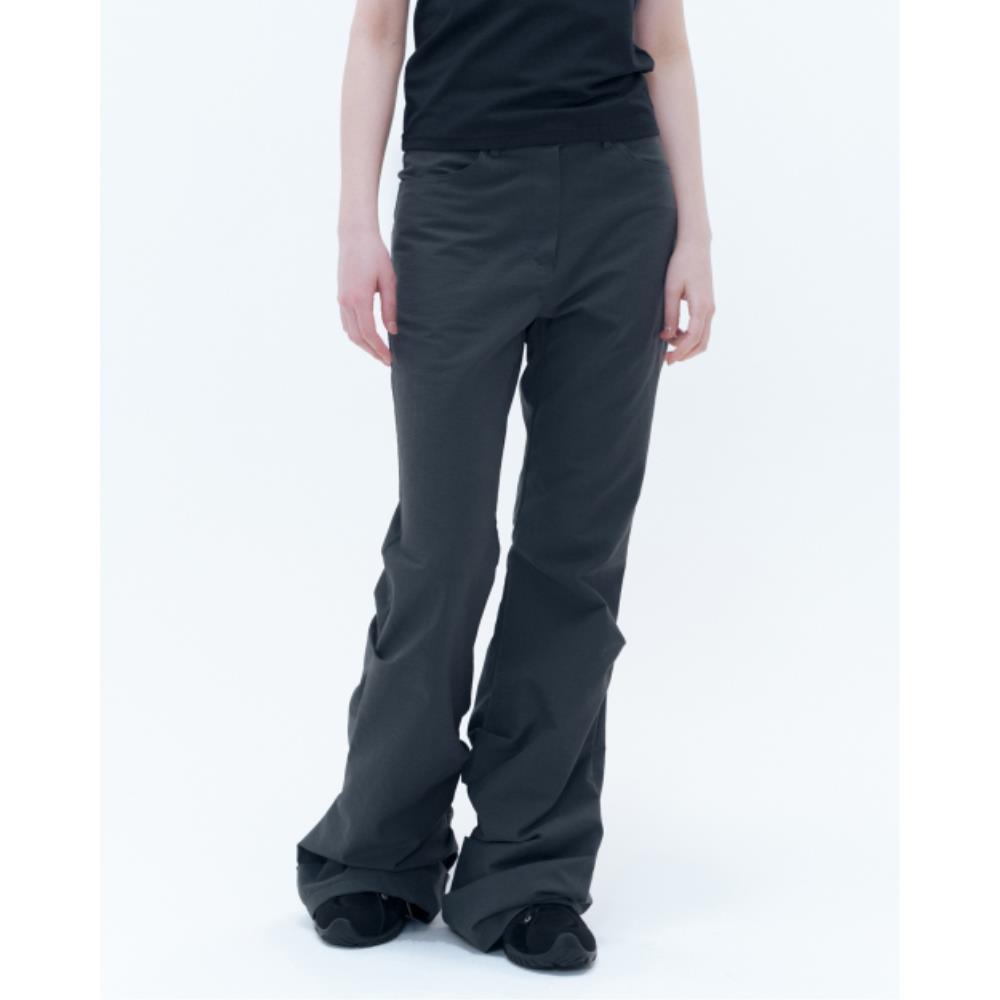 ★ MISEKI SEOUL★ Cotton shirring bootscut pants CHARCOAL M