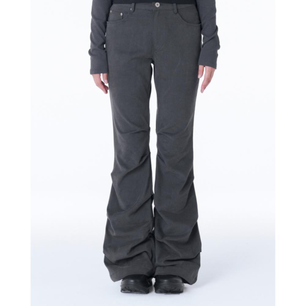 ★ MISEKI SEOUL★ Shirring bootscut pants CHARCOAL MSK24030