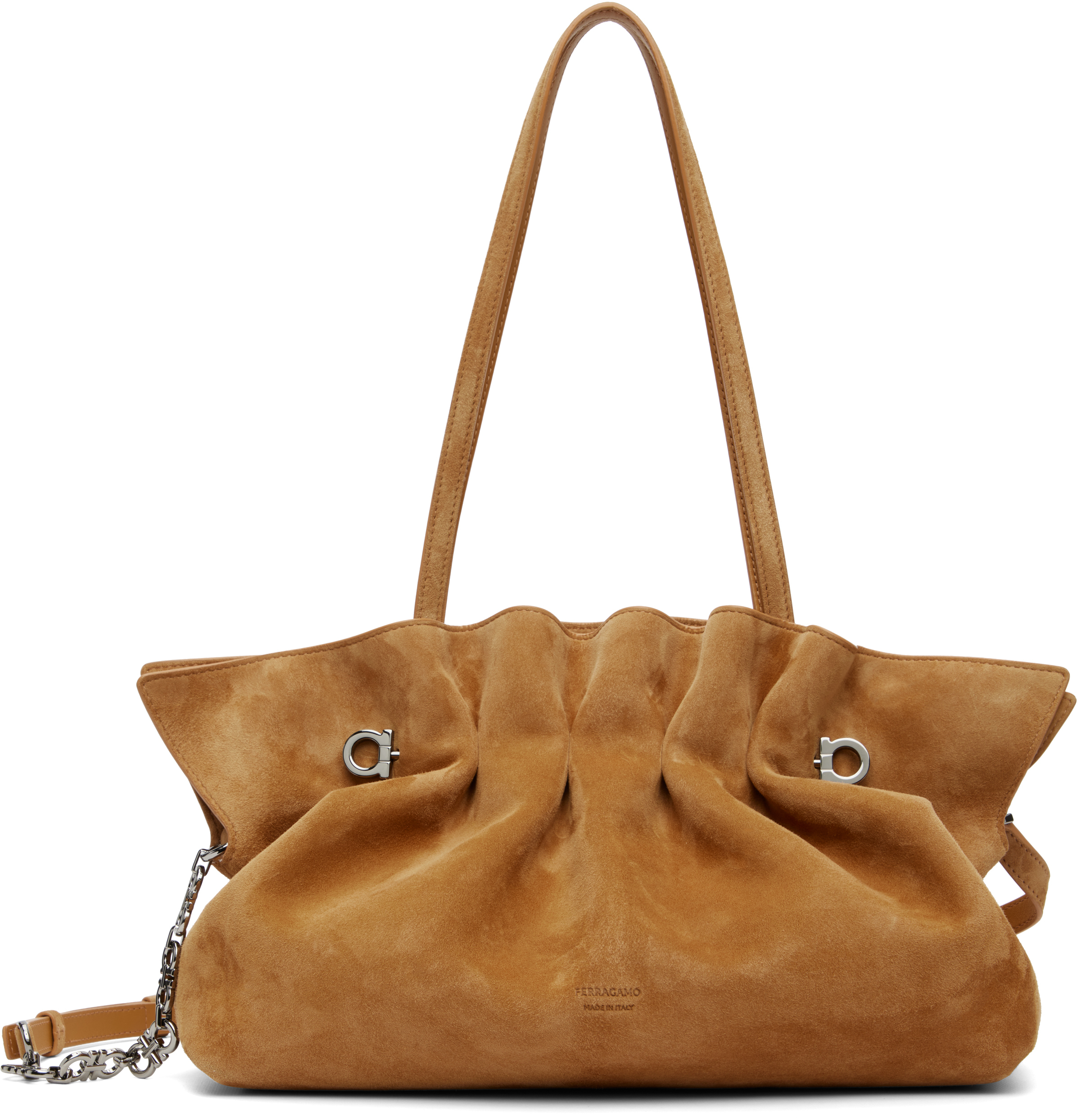 【関税込み】Ferragamo タン 'Ferragamo' ソフト バッグ