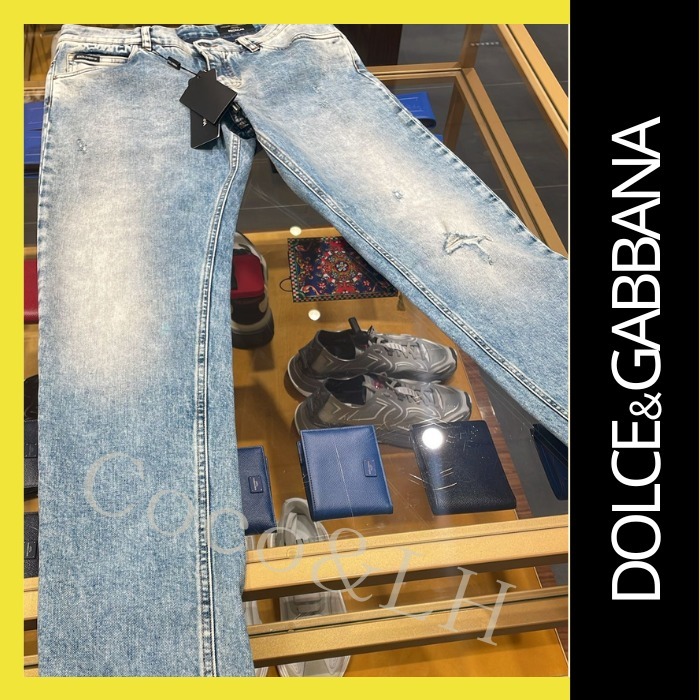 Dolce&Gabbana DGロゴ ブルー ウォッシュド加工 ジーンズ