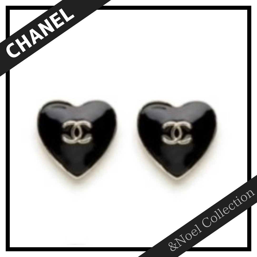 【大人可愛い♡ブラック×ハート】CHANEL *ピアス