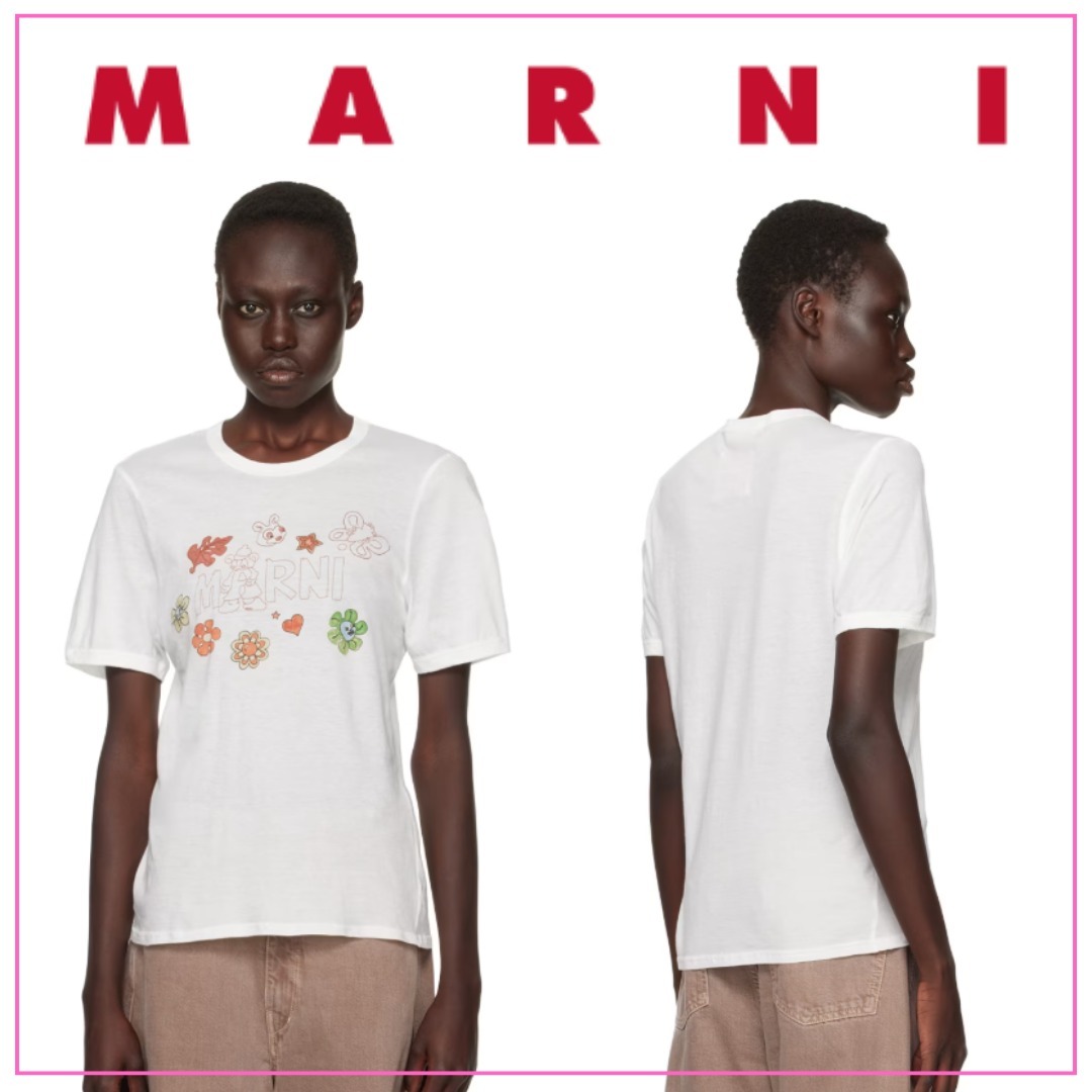 【MARNI】Funky Charm Explosion Tシャツ＜コットン＞＜ロゴ＞