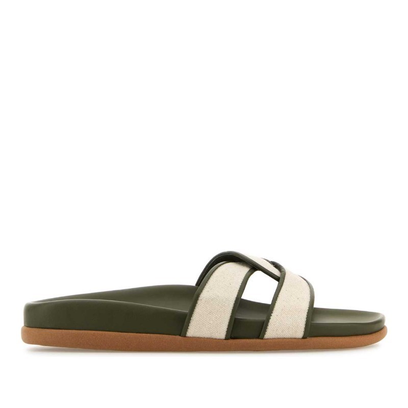 サンダル・ミュール ANCIENT GREEK SANDALS Two-tone canvas Desmos slippers