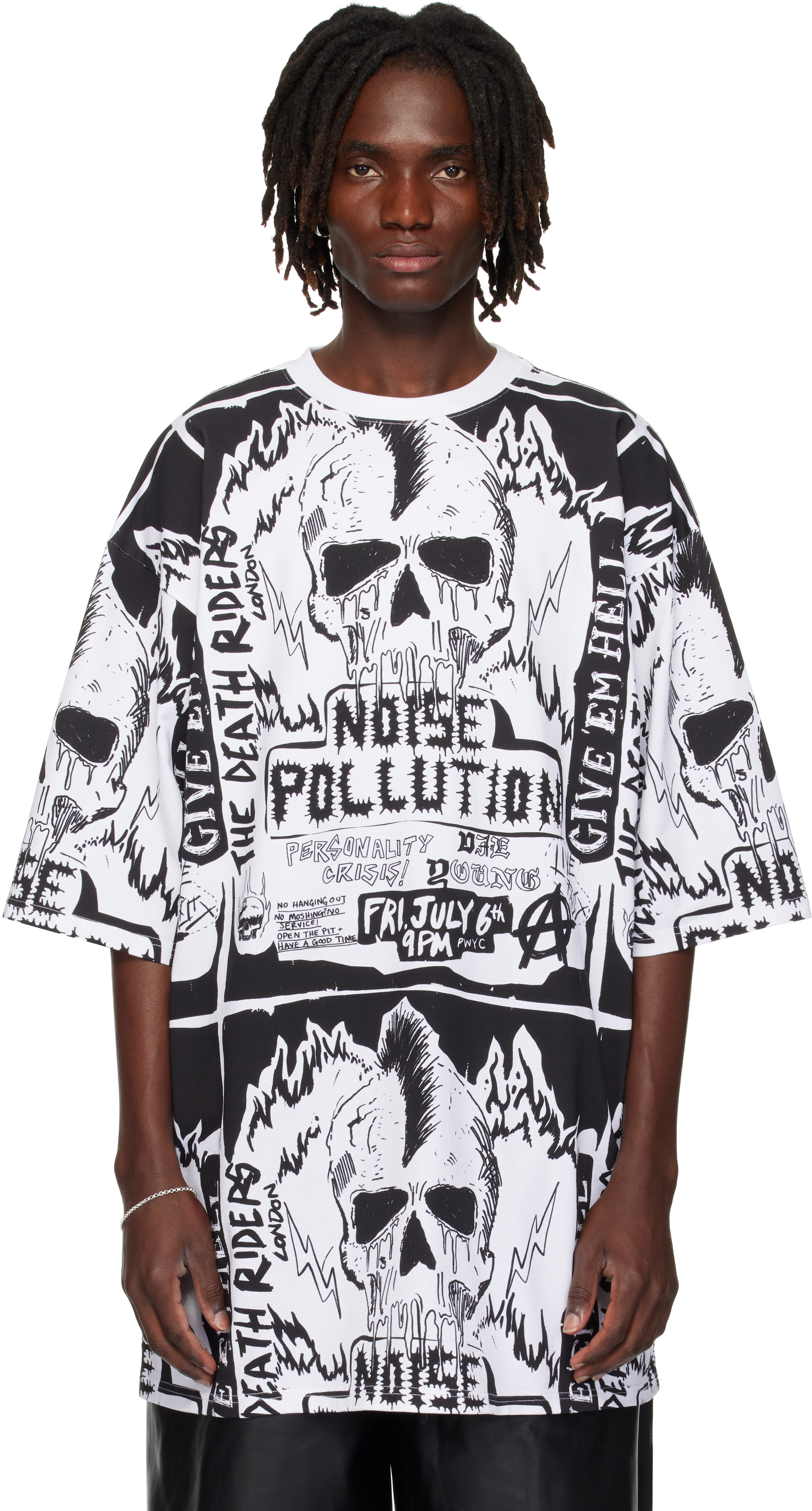 【関税込み】LU'U DAN ブラック＆ホワイト 'Big Boy' Tシャツ